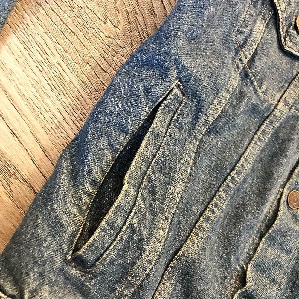 VTG 1980 Gap Pioneer Denim Jacket Wasp The Last Command Embroider Men’s Medium - Picture 7 of 9